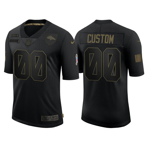 Men's Denver Broncos ACTIVE PLAYER Custom 2020 Black Salute To Service Limited Stitched NFL Jersey